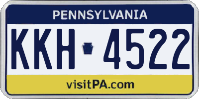 PA license plate KKH4522