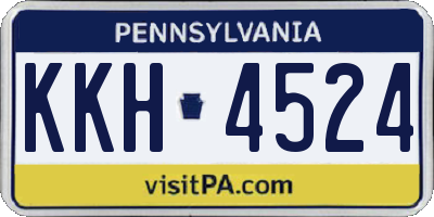 PA license plate KKH4524