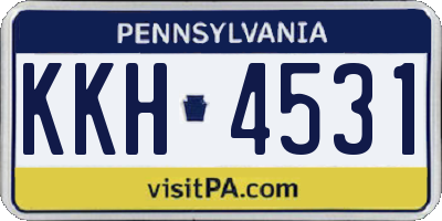 PA license plate KKH4531