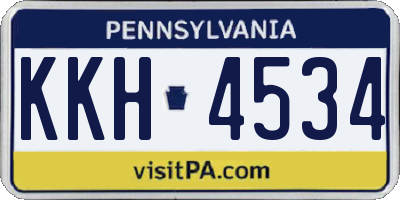 PA license plate KKH4534