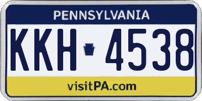 PA license plate KKH4538