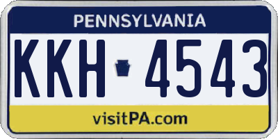 PA license plate KKH4543