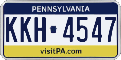 PA license plate KKH4547