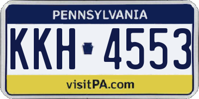 PA license plate KKH4553