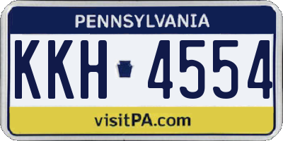 PA license plate KKH4554