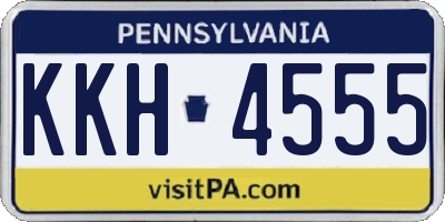 PA license plate KKH4555