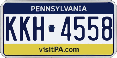 PA license plate KKH4558