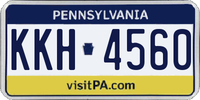 PA license plate KKH4560