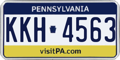 PA license plate KKH4563
