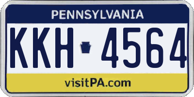 PA license plate KKH4564