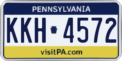 PA license plate KKH4572