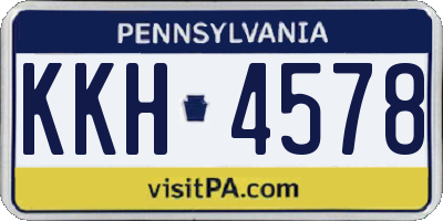 PA license plate KKH4578