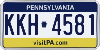 PA license plate KKH4581