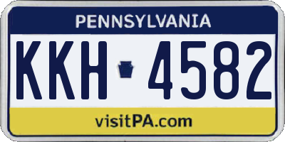 PA license plate KKH4582