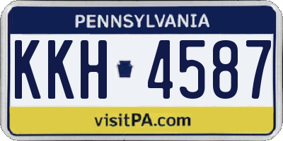 PA license plate KKH4587