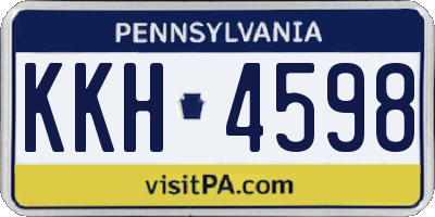 PA license plate KKH4598
