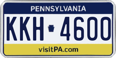 PA license plate KKH4600