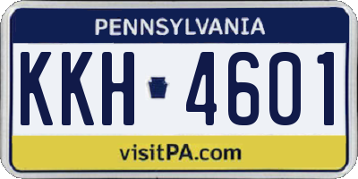 PA license plate KKH4601