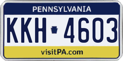 PA license plate KKH4603