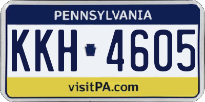 PA license plate KKH4605