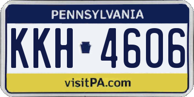PA license plate KKH4606