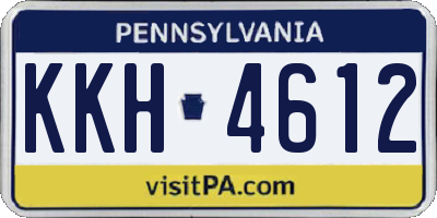 PA license plate KKH4612