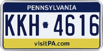 PA license plate KKH4616