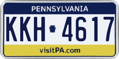 PA license plate KKH4617