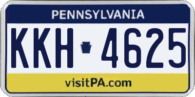 PA license plate KKH4625