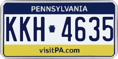 PA license plate KKH4635