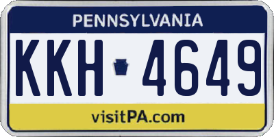 PA license plate KKH4649