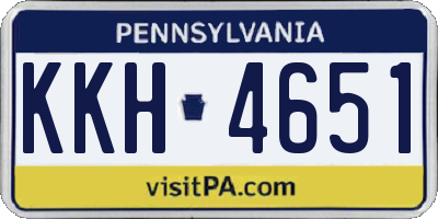 PA license plate KKH4651