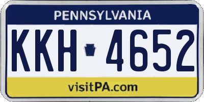 PA license plate KKH4652