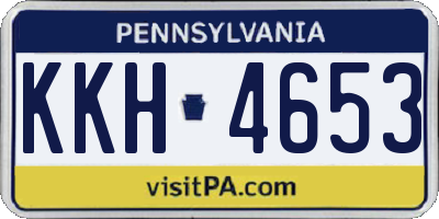 PA license plate KKH4653