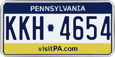 PA license plate KKH4654
