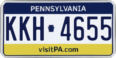 PA license plate KKH4655