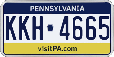 PA license plate KKH4665