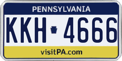 PA license plate KKH4666