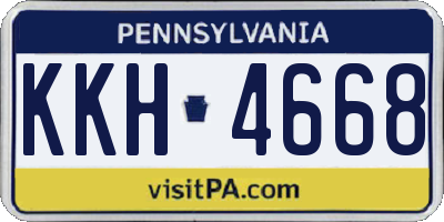 PA license plate KKH4668