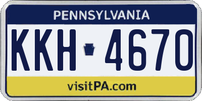 PA license plate KKH4670