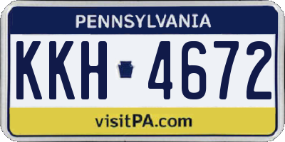 PA license plate KKH4672