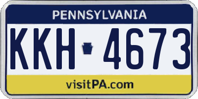PA license plate KKH4673