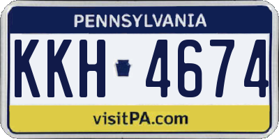 PA license plate KKH4674