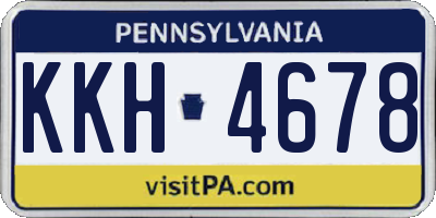 PA license plate KKH4678