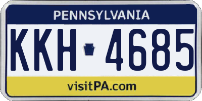 PA license plate KKH4685