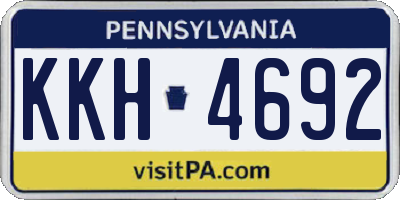 PA license plate KKH4692