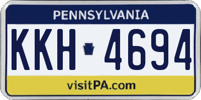 PA license plate KKH4694