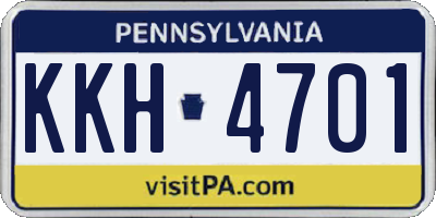 PA license plate KKH4701