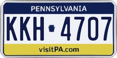 PA license plate KKH4707
