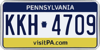 PA license plate KKH4709